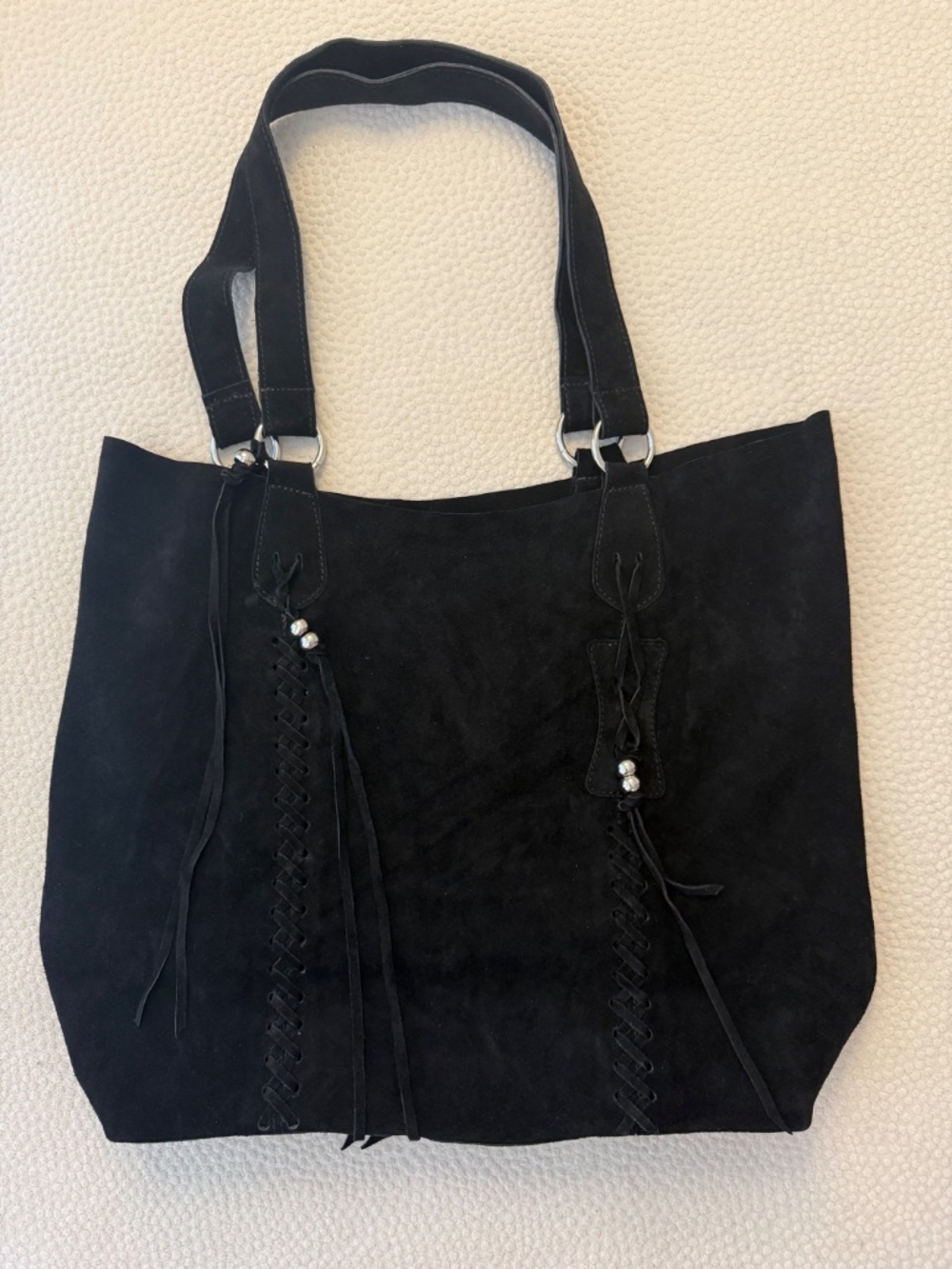 RAJ Black Suede Leather Handbag NWT